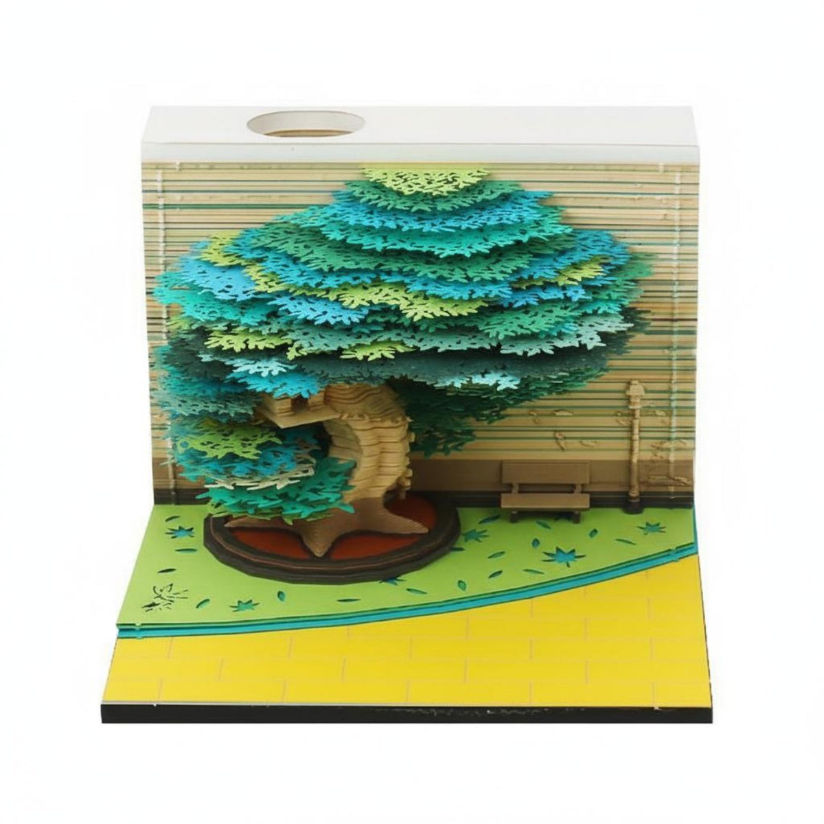 Creative Gift Treehouse Light up Calendar Decorative Ornament 3D Tear-Away Calendar Finely Carved for Students, Adults, Home Decor, Bedroom