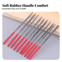 10 Pieces Assorted Shapes Guitar Nut File Set High Hardness Fret Saddle File Portable Carry Bag for Guitarists, DIY Enthusiasts, Woodworking
