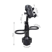 Car Cup Holder with Tray Multifunctional Car Cup Holder with Phone Mount Matte Black for Adventure Drivers