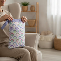 wet/dry Bag Reusable Wet Bag with Wrist Strap Two-Compartment Zippered Pouch for Parents, Journeyers, Travel, Nursery