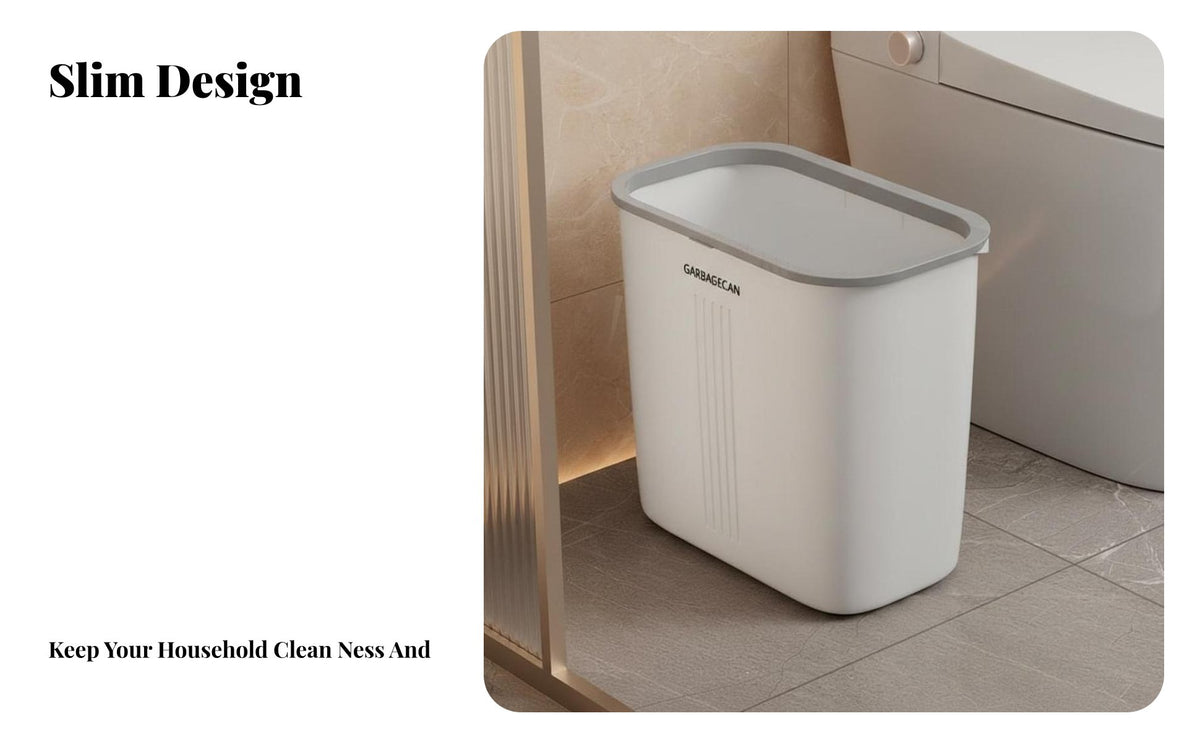 Press Top Garbage Can Thickened Material Press Top Garbage Bin Large Capacity Rectangular Trash Bin with Lid for Families, Office Workers, Kitchen, RV