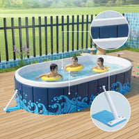 No-Assembly Foldable Pool with Support Legs Easy Setup Collapsible Swimming Pool Stable Compact for Backyard