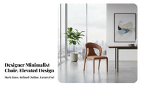Modern Minimalist Design Upholstered Unobstructed-backBack Side Chair Soft Padded Cushion Dining Seat Curved Backrest Indoor Furniture Versatile Use for Homeowners, Interior Decorators, Kitchen, Restaurant, Living Room, Bedroom