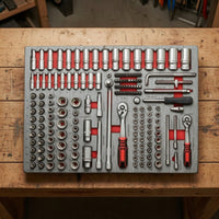 Automotive Tool Set with Tray Car Repair Tool Kit Ergonomic Tools for Garage