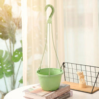 Plant Pots and Hanging Basket for Home Decor, Ribbed Indoor Plant Pot for Outdoor Plants, B165 Hanging Basket Style with Wires, 1 Pack PP Planter