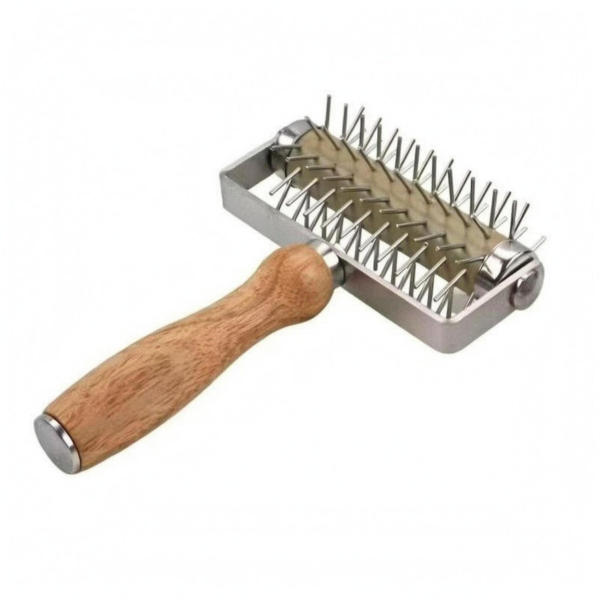 Pizza Dough Perforator Roller Pointed Pins Pizza Dough Docker Kitchen Tool Stainless Steel Cooking Utensil Wooden Handle