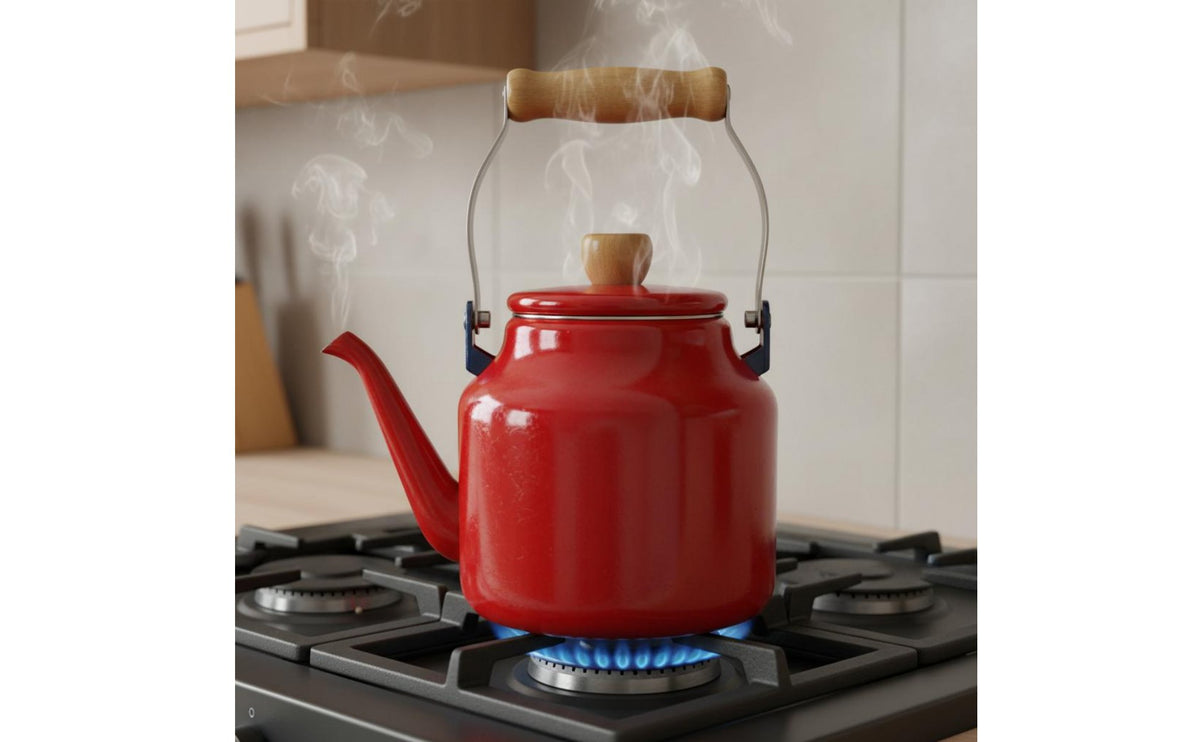 Enamel Tea Kettle Multi-Cooktop Compatible Enamel Water Kettle Japanese Design Teapot Flat Bottom Vintage Teapot Long-Lasting