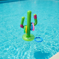 Easy to Inflate Inflatable Loop Toss Game Compact Loop-Toss Toy with Four Rings Portable Water-Play Tossing Game Waterproof for Families