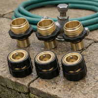 3 Pieces Garden Hose Quick Connector Threaded Garden Hose Fitting with Washer High Pressure Hardware for Patio