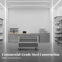 Heavy-Duty Wheeled Transport Hand Truck Reinforced Structure Wheeled Metal Container High Load Capacity Rolling Trolley 360° Rotating Wheels for Warehouse Workers, Logistics Personnel, Factory Personnel, Workshop, Garage, Distribution Center, Moving