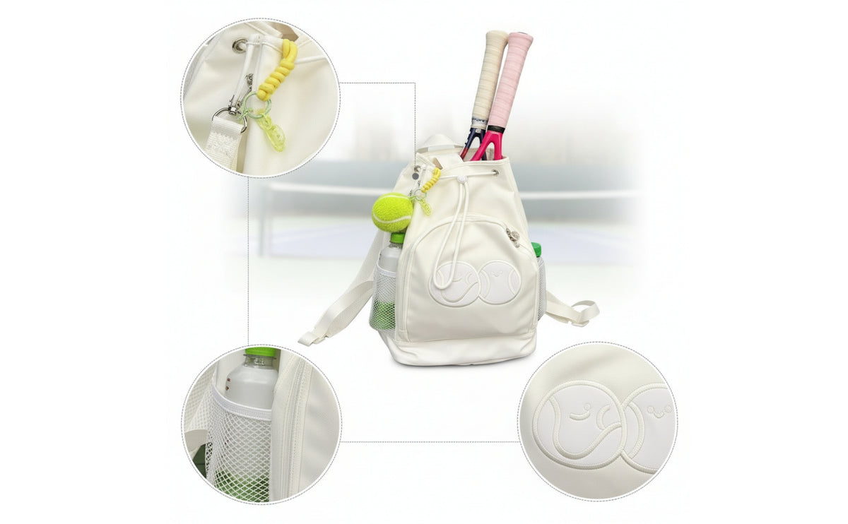Drawstring Tennis Racket Bag with Sleeve Easy-Access Tennis Racket Backpack Sporty Badminton Backpack Comfortable for Commuters