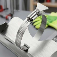 Brushed Metal Finish Reciprocating Saw Shaker Holder with Tightening Knob Reciprocating Saw Shaker Included Work Gloves Adjustable Can Clamp Extendable