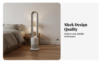 Hot & Cool Function Bladeless Fan Multiple Speeds & Modes Cooling and Heating Fan Wide Angle Oscillation for Homeowners, Living Room, Office