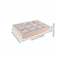 Padded Jewelry Tray 12 Compartments Wood Jewelry Tray