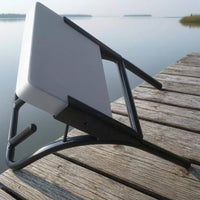 Welded Frame Kayak Motor Mount Bracket Black Metal Trolling Motor Mounting Bracket Curved Support Supports Marine Accessory Rectangular Design