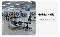 360° Swivel Casters Anti-Static Trolley Steel Structure Heavy Duty Work Table Locking Brakes Mobile Workbench Silent Wheels for Factory Workers, Warehouse Personnel, Technicians, Assembly Line, Laboratory, Auto Repair Shop, Engine Maintenance