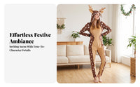 One-Piece Deer Costume | tailored Silhouette, Hooded, Deer Cosplay Jumpsuit, for performance apparel
