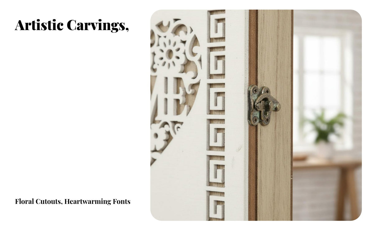 Gift Idea Decorative Key Box Easy Installation Floral Key Storage Box Multi-Functional Wall Decoration Nordic Design for Homeowners, Renters, Families, Entryway, Hallway, Living Room, Bedroom