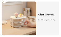 Stackable Storage Drawer Transparent Stackable Drawer Set adaptable for Home