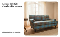 Removable and cleanable Cover Red Plaid Settee French Country aesthetic Upholstered 2-Seater Vintage Inspired Sofa Comfortable Cushioning for Guesthouse Owners, Interior Decorators, Photography Studio, Small Spaces, Bedroom, Apartment