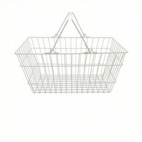 Wire Shopping Basket with Handle Portable Metal Shopping Basket with Handle Heavy Duty for Shoppers