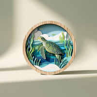 5 Pieces Wooden Wall Plaque Easy-to-Hang Wooden Plaque with Sheet Round for Living Room, Entryway, Bedroom