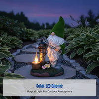 Solar LED Night Light, American Style Garden Decoration, Resin Flannel Craft, Outdoor Villa Figurine