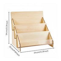 Step Shelf Organizer Versatile Use Wooden Display Rack Easy Assembly Desktop Book Stand Students