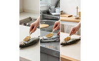 Brass Seafood Scaler with Wooden Handle Easy to Clean Seafood Scale Scraper with Wooden Handle Kitchen Tool Heavy Duty Ergonomic