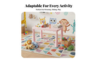 3 Pieces Childchild-safe Design 3-Piece Toddler Seating Group Easy to Clean Adjustable Height Rectangular Table with Chairs Multi-Purpose children's Furniture Lightweight for Preschoolers, Daycare Providers, Kindergarten, Playroom, Classroom, Crafts