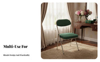 Retro Design Upholstered Folding Chair Foldable Design Household Furniture Portable Collapsible Seat Sturdy Construction for Apartment Dwellers, Young Adults, Bedroom, Small Areas, Dining Room, Office