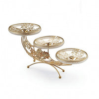Three-Tier Fruit Tray Stand Elegant 3-Tier Serving Stand Tiered Serving Platter Fine Classic for Party Hosts, Parties, Weddings