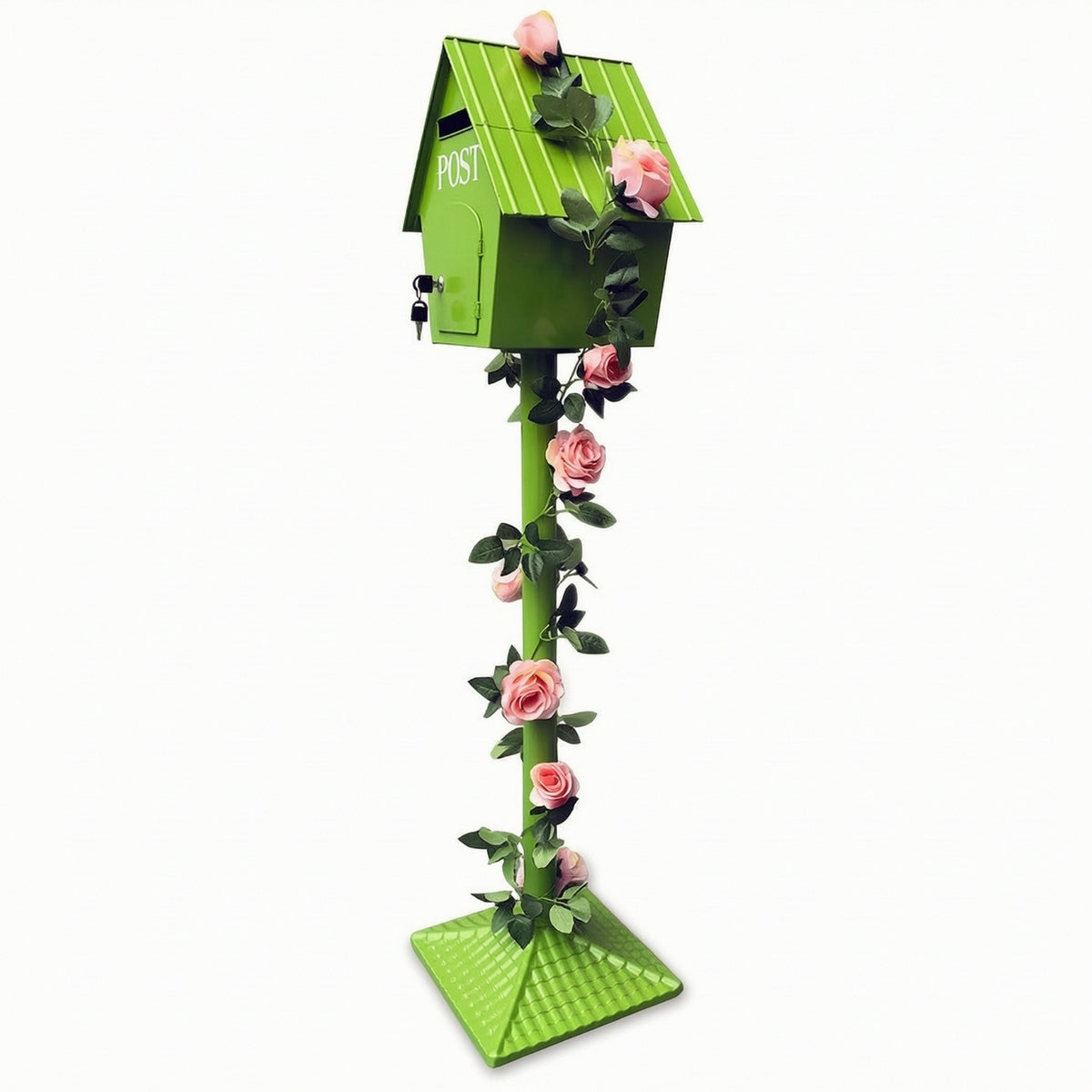 House-Shaped Mailbox with Stand Decorative Mail Box Outdoor for Weddings