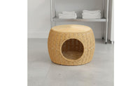 Year-Round Feline Bed Tray Handwoven Wicker Feline Bed Long-Lasting Pet Furniture