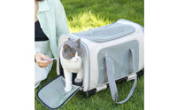 Cat Carrier Bag Breathable Mesh Foldable Pet Carrier 2 in 1 Design Outdoor Pet Crate
