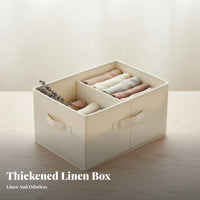 Lidded textile Box Large Capacity Lidded Clothing container Stackable for Dorm Room