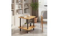 Minimalist Two-Tier Side Table Modern Square Side Table Simple Nightstand Sleek for Bedroom