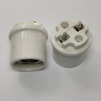 Outdoor Lighting Bulb Holder for High Power E40-Style Lamps, Marine Lighting Heavy Duty Glazed Porcelain, 20A High Current Ceramic Lamp Holder