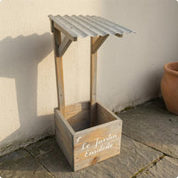 exposedTop Wooden Wall Planter Decorative Text Corrugated Roof Planter Garden Planting Box