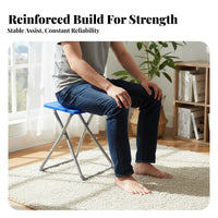 Foldable Stool with Handle Waterproof Foldable Footstool Easy Storage Portable Seat Space-Saving for Campers, commuters, Outdoors, Home, Camping, Fishing