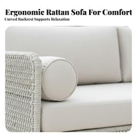 4 Pieces Waterproof 4-Piece Wicker Chat Set UV Resistant Outdoor Furnishing All-Weather Garden Seating Group Woven Design for Families, Adults, Homeowners, Balcony, Sunroom, Patio, rearyard