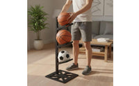 Space Saving Multi Sport Organizer Easy to Organize Equipment Stand Sturdy Basketball Holder Long-Lasting for Gym, Garage