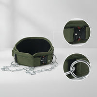 Padded Weightlifting Belt with Chain Quick-Release Weighted Belt with Chain Contoured Heavy-Duty for Bodybuilders