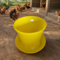 Automatic Chicken Feeder, Yellow Chick Feeder with Lid, No Mess Water Resistant Feeder for Duck Goose