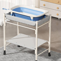 Baby Changing Table with Bathtub Storage Shelf Changing Table with Tub Baby Bath Stand Stable Frame Nursery Bathing Station