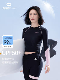 AquaPlay安泊来长袖分体泳衣女防晒速干潜水服游泳衣海边度假保守