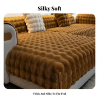 Extra Thick Velvety Sofa Seat Cover Warm Velvety Tufted Sofa Mat Non-Slip Couch Pad Ultra Soft for Homeowners, Families, Parents, Winter Season, Living Room, on the Floor, Windowsill