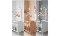 Crib Mobile with Melody Box Wooden Baby Mobile with Melody Box Toy Soft Gentle for Babies, Nursery