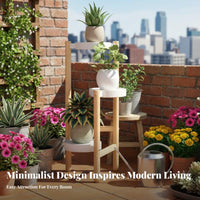 Nordic Aesthetic Multi-Tier Floor Stand Layered Design Flower Pot Rack Space Saving Plant Shelf Elegant Decoration for Apartment Dwellers, Homeowners, Gardeners, Balcony, Living Room, Bedroom, Corner