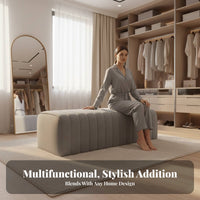 Tufted Bed-End Ottoman Multi-Purpose Upholstered Bench Comfortable Paddinging Modern Design for Bedroom, Walk-in Closet